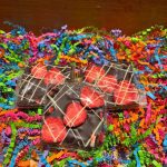 Dark Chocolate Bar with Strawberry and White Chocolate Drizzle