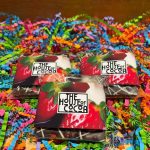 Dark Chocolate Bar with Strawberry and White Chocolate Drizzle