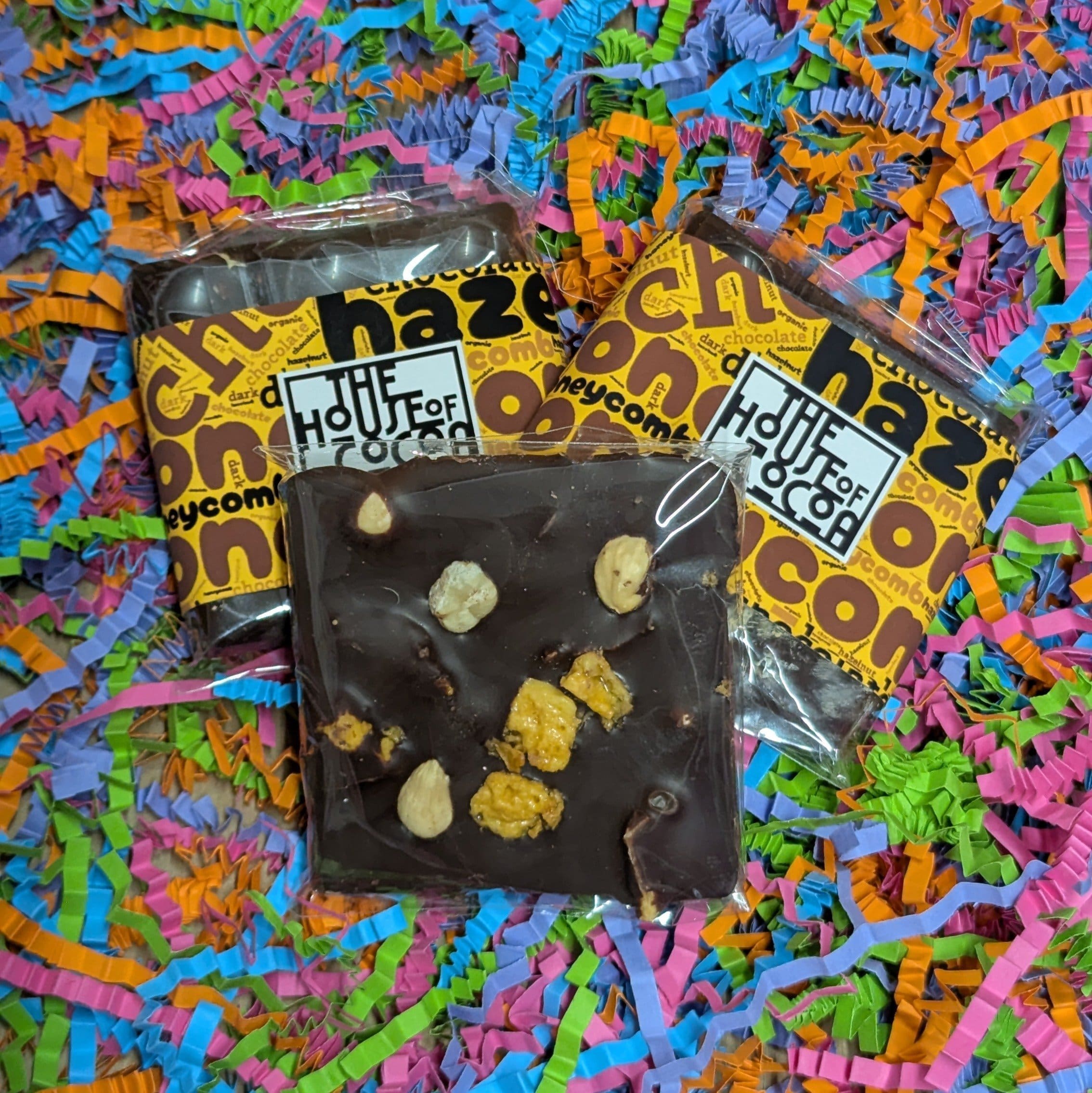Dark Chocolate Honeycomb and Hazelnut Bar