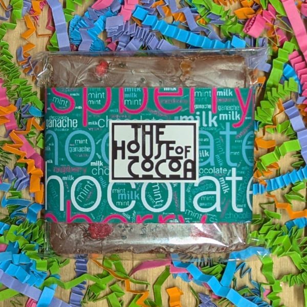 Milk Chocolate Bar with Mint and Raspberry Ganache