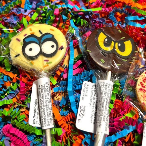 White Chocolate Halloween Eye Lollies