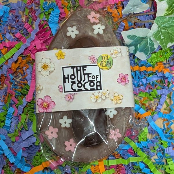 Plant Based Chocolate Egg with Dark Mini Eggs and Flowers