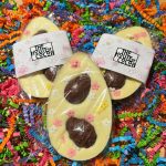 White Chocolate Egg with Milk Mini Eggs and Flowers