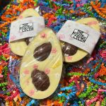 White Chocolate Egg with Milk Mini Eggs and Flowers
