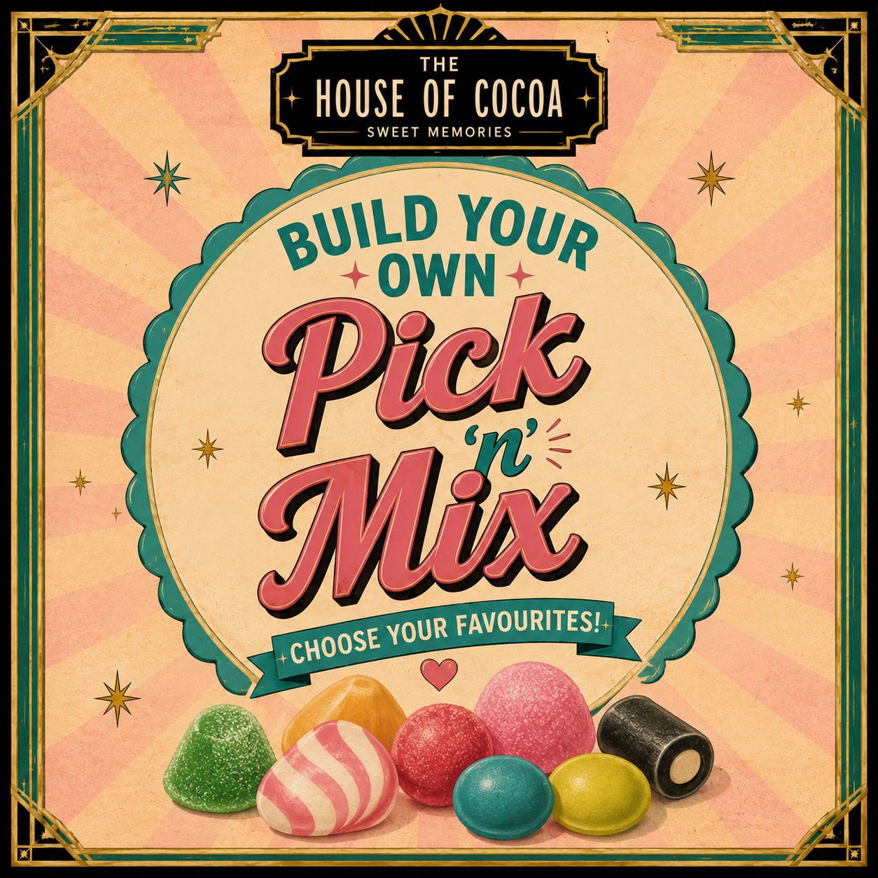 The House of Cocoa Old Fashioned Pick N Mix Sweets poster
