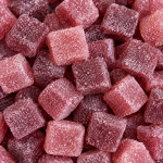 Colourful, sugary, cube-shaped sweets