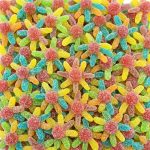 Colourful gummy sweets shaped like octopus